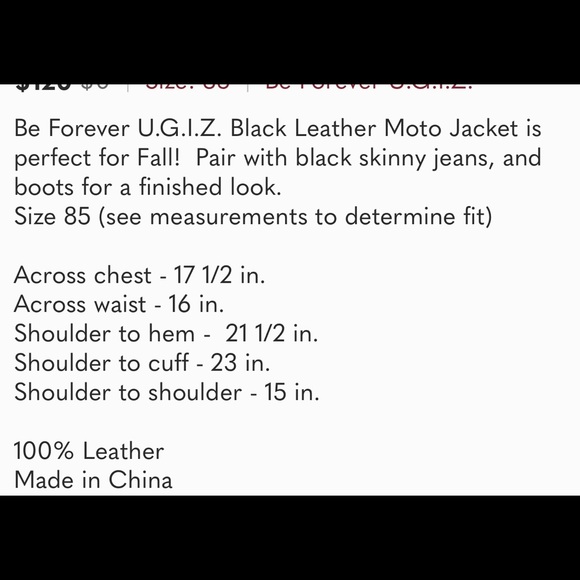 Be Forever U.G.I.Z. Black Leather Moto Jacket - Picture 15 of 15